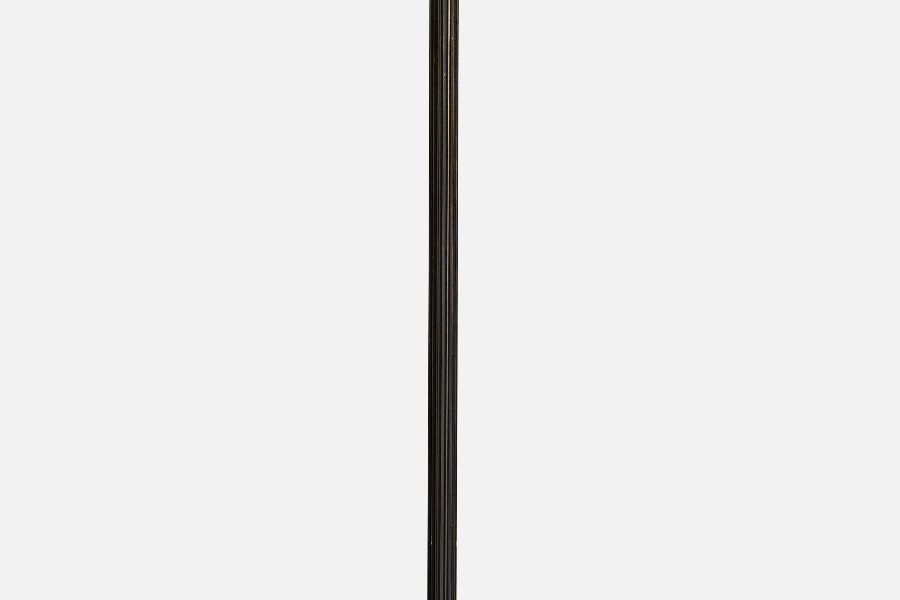 Mid-20th Century Swedish Designer, Floor Lamp, Brass, Metal, Fabric, Sweden, 1960s For Sale