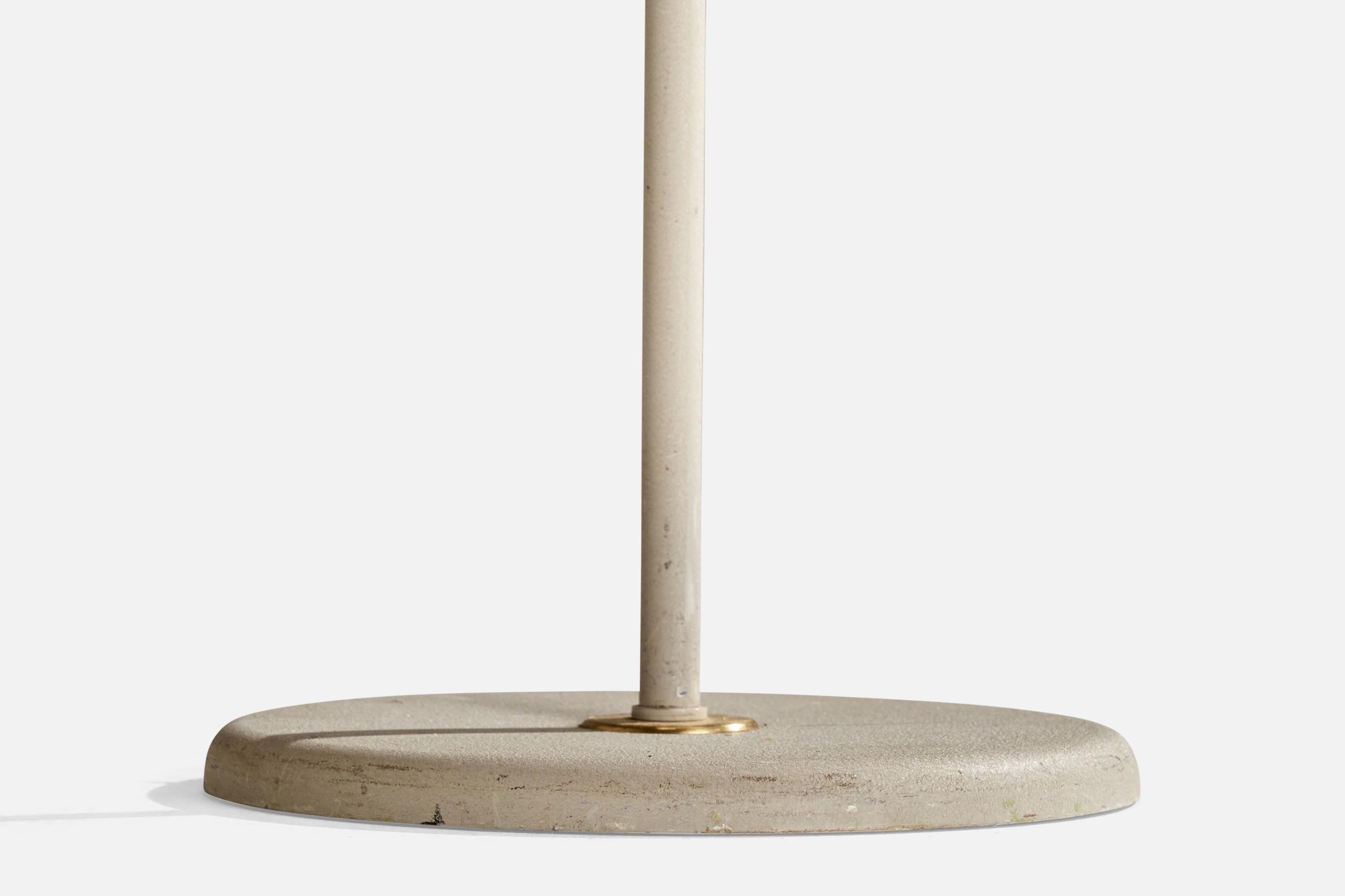 Swedish Designer, Floor Lamp, Brass, Metal, Glass, Sweden, 1950s For Sale 3
