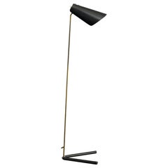 Lampada da terra di design svedese, ottone, metallo, ferro, Svezia, anni '50
