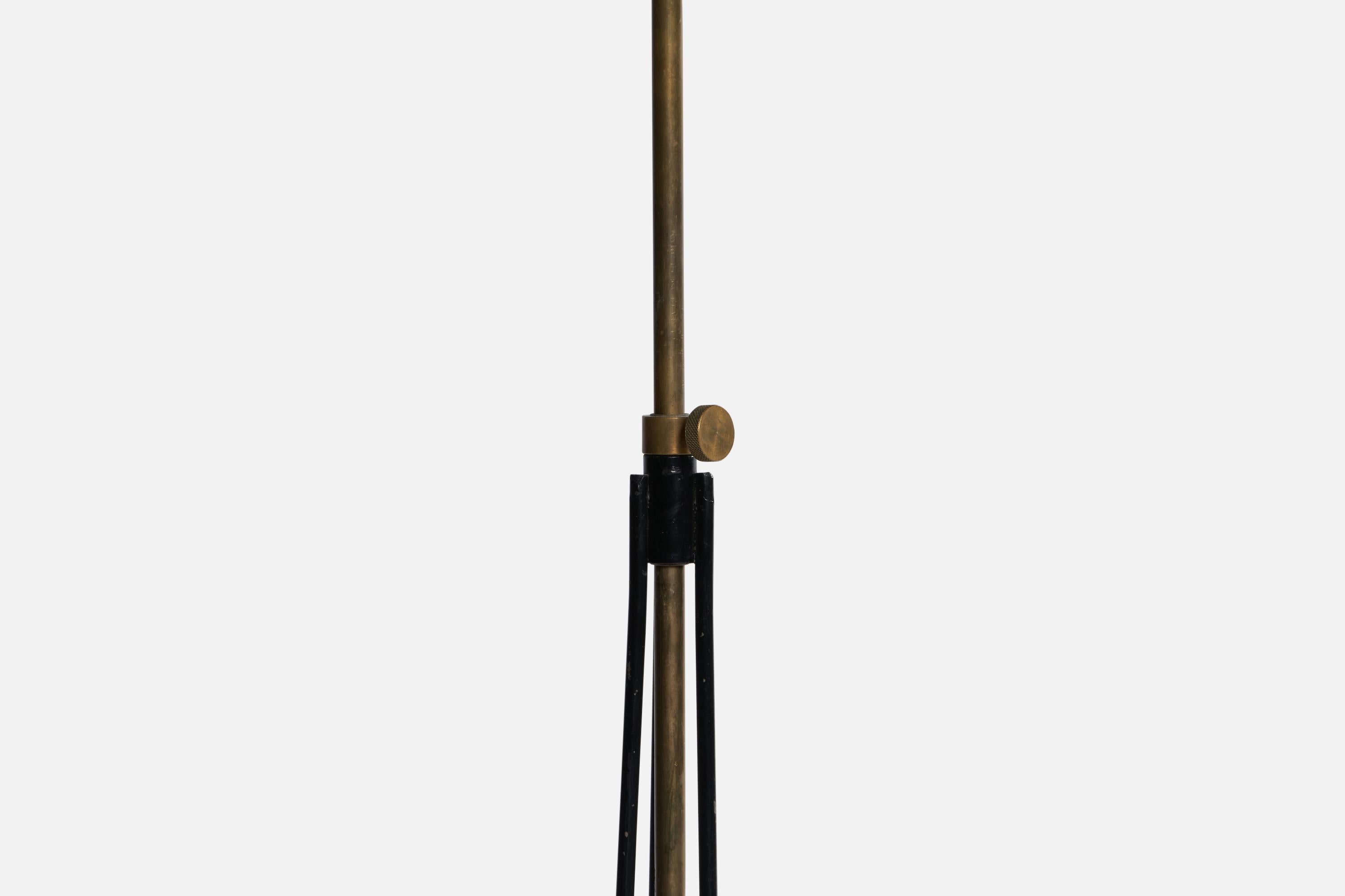 Mid-20th Century Swedish Designer, Floor Lamp, Brass, Metal, Sweden, 1950s For Sale