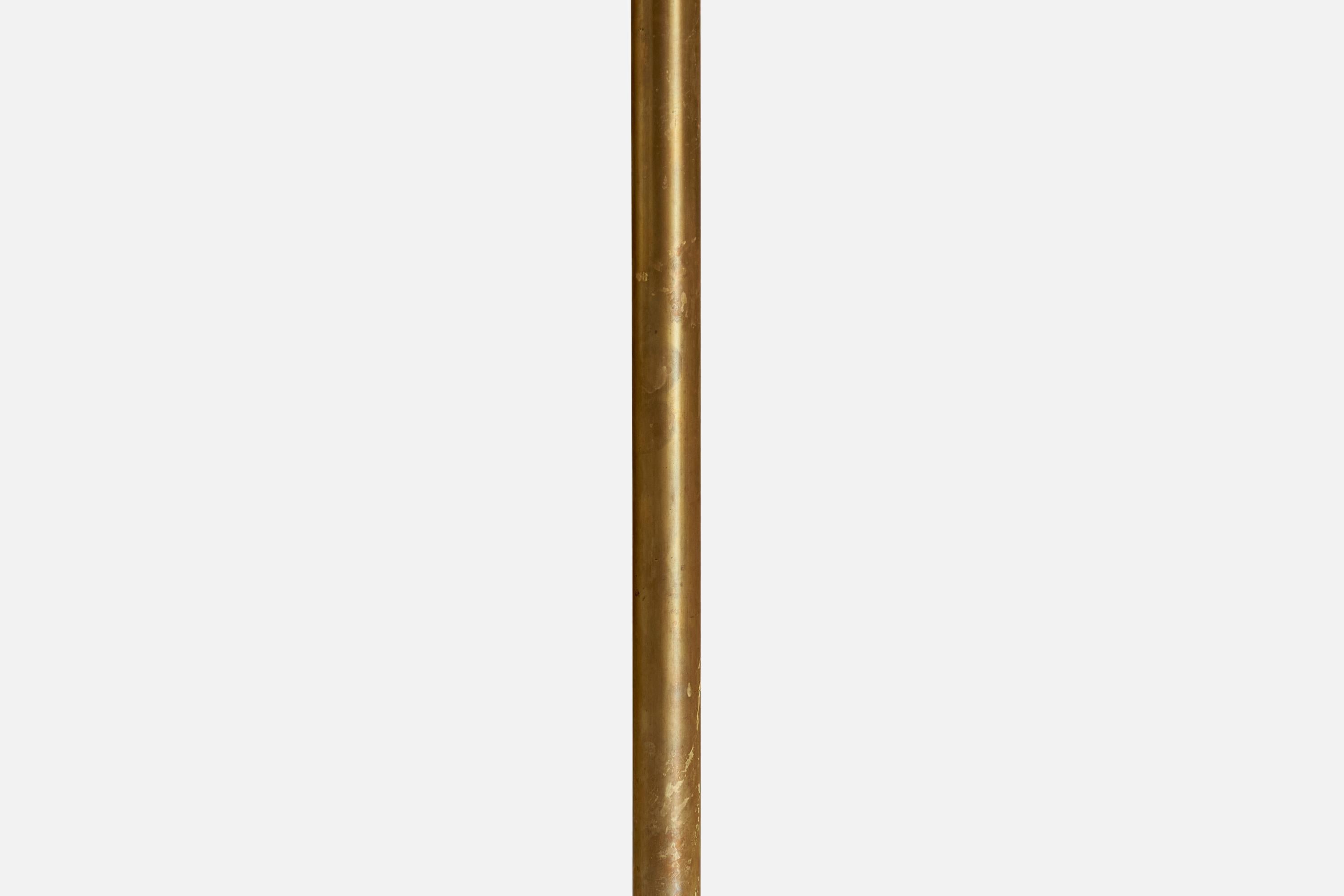 Designer suédois, lampadaire, laiton, papier, Suède, années 1930 Bon état - En vente à High Point, NC