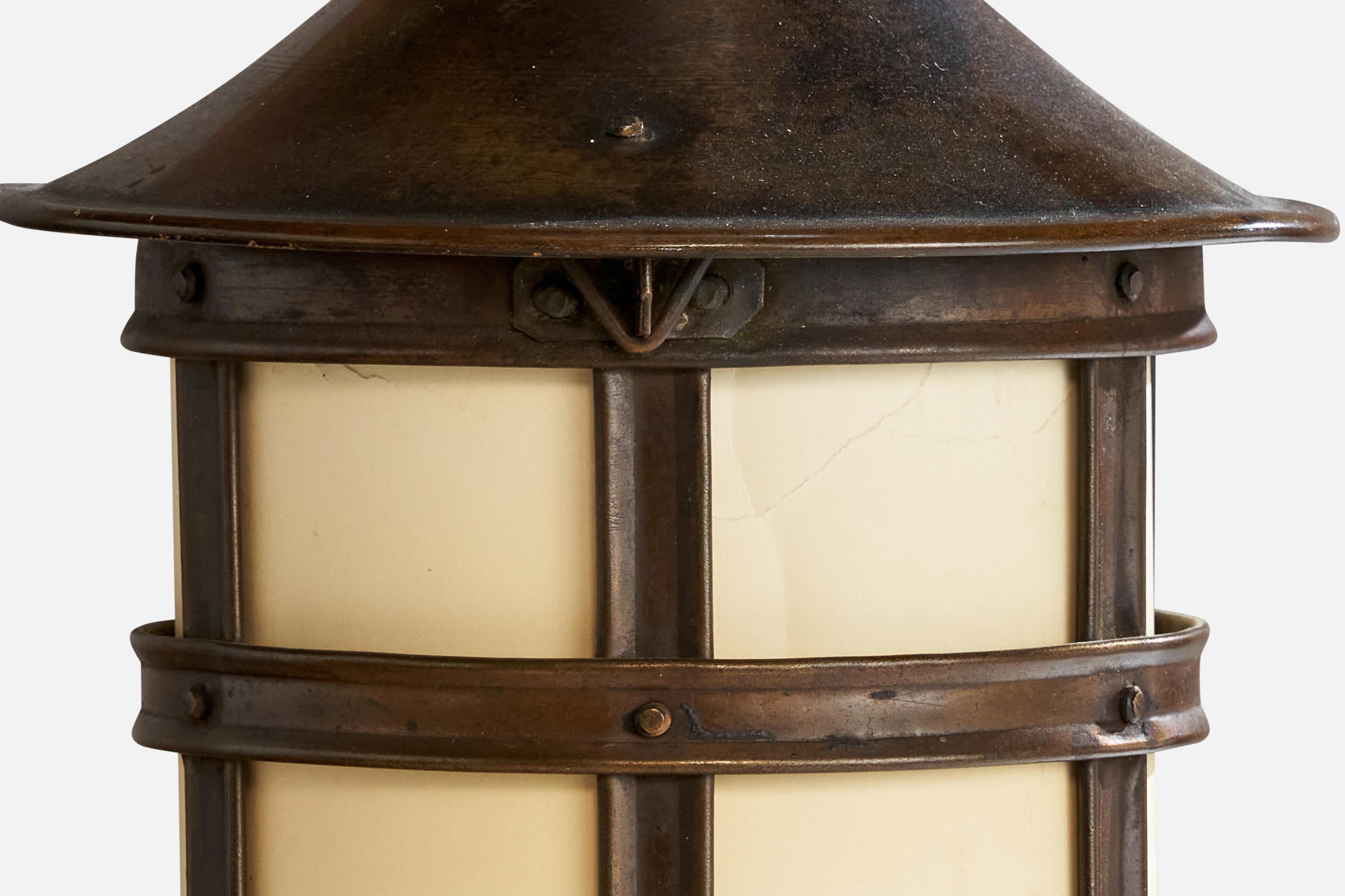Ottone Lampada da terra di design svedese, ottone, carta, Svezia, anni '30 in vendita