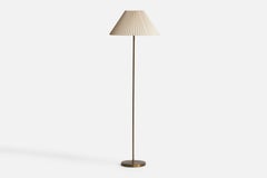 Swedish Designer, Floor Lamp, Brass, Paper, Sweden, 1950s