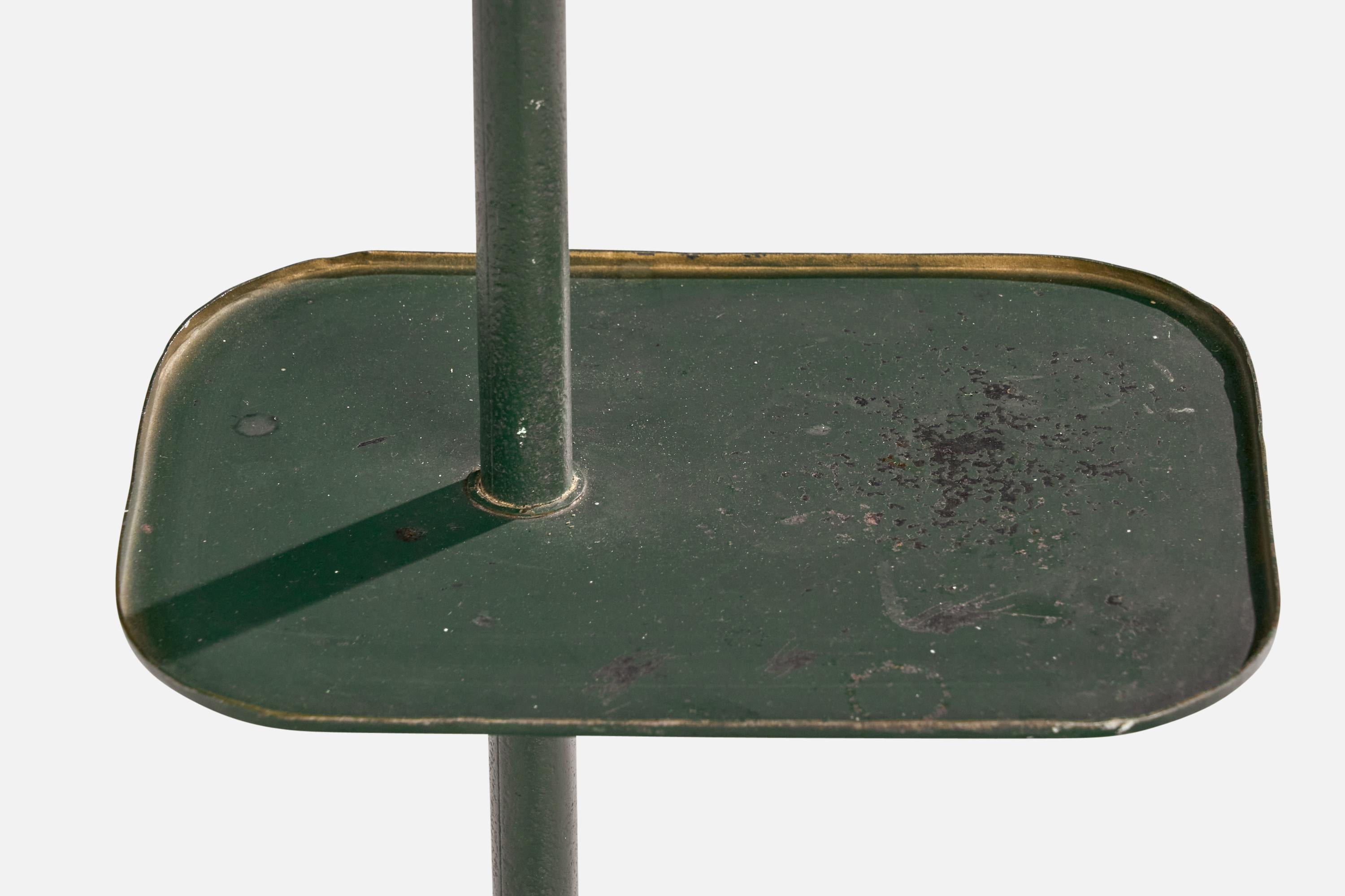 Rotin Lampadaire de designer suédois, laiton, rotin, Suède, années 1940 en vente