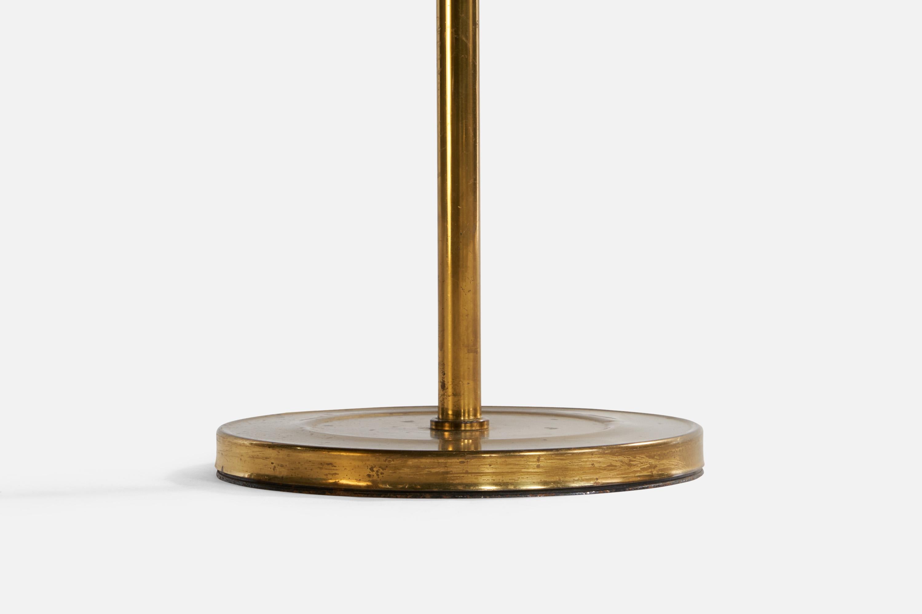 Swedish Designer, Floor Lamp, Brass, Rattan, Sweden, 1960s For Sale 3