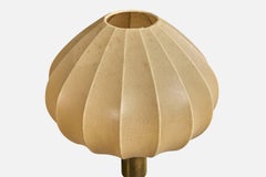 Swedish Designer, Floor Lamp, Brass, Resin, Sweden, 1950s