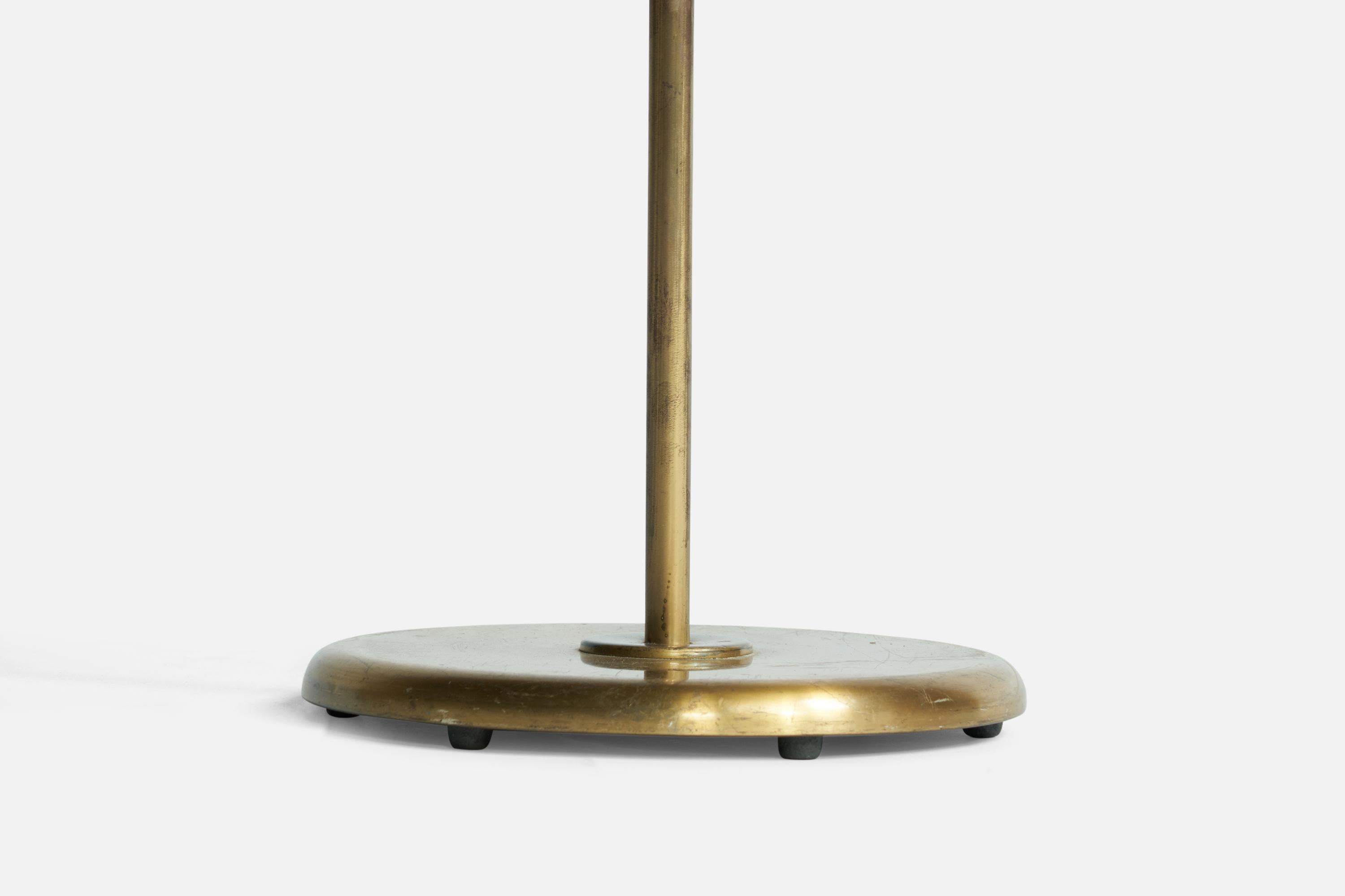 Swedish Designer, Floor Lamp, Brass, Sweden, 1940s In Good Condition For Sale In High Point, NC