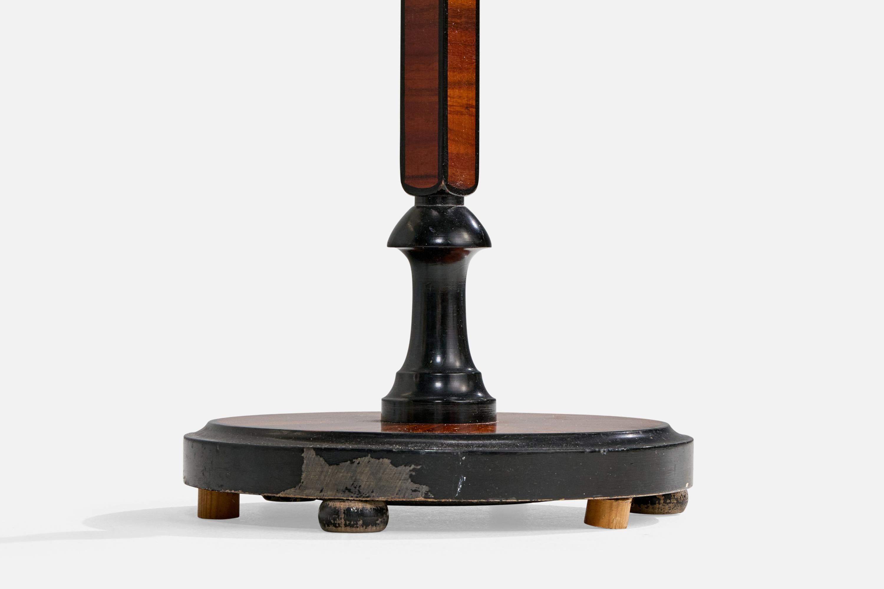 Designer suédois, lampadaire, laiton, bois, rotin, Suède, années 1930 en vente 3