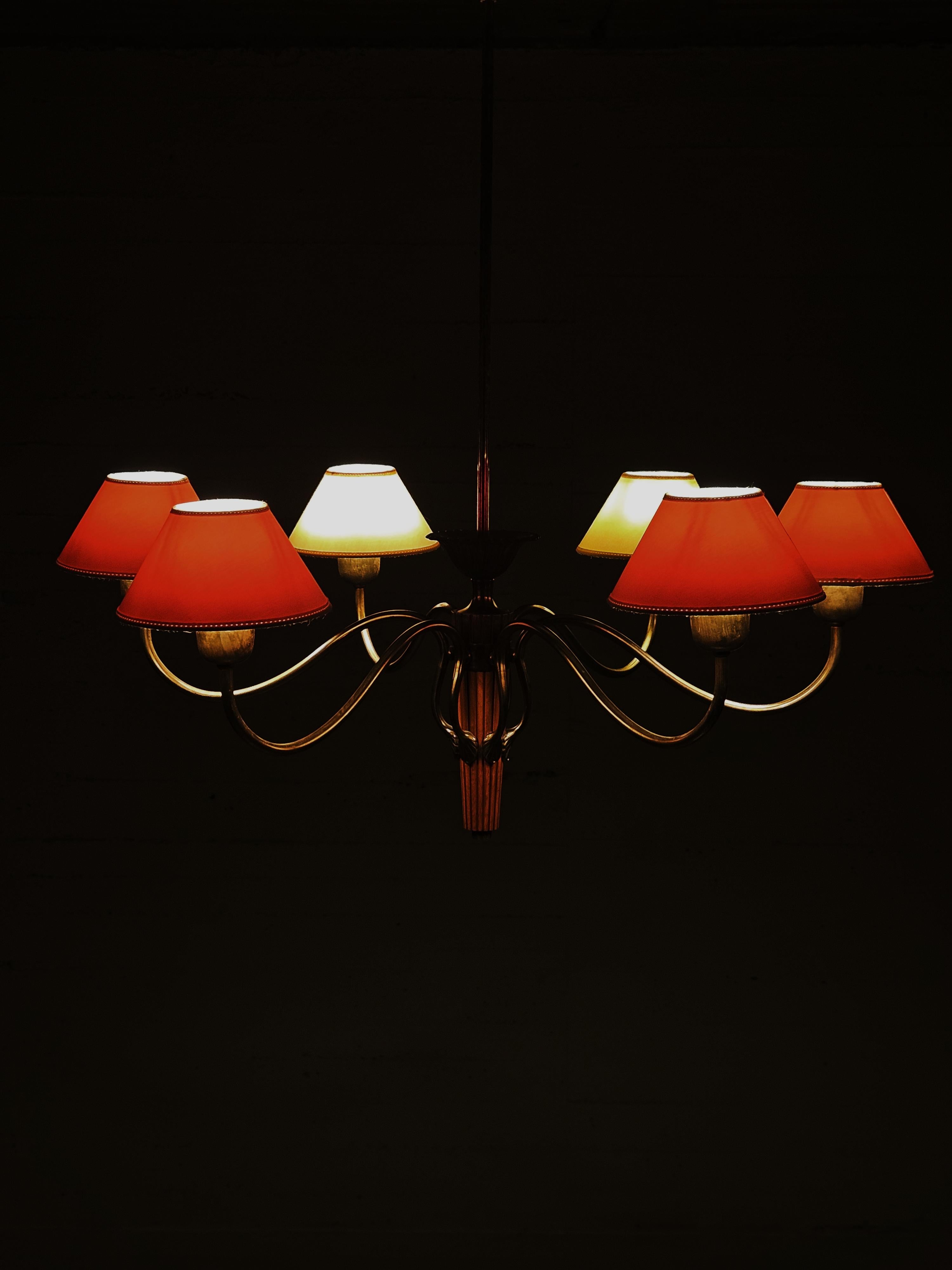 Brass Swedish designer floor lamp by Bröderna Malmström Metallvarufabrik, 1950s