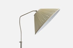 Swedish Designer, Floor Lamp, Chrome, Birch, Fabric, Sweden, 1930s