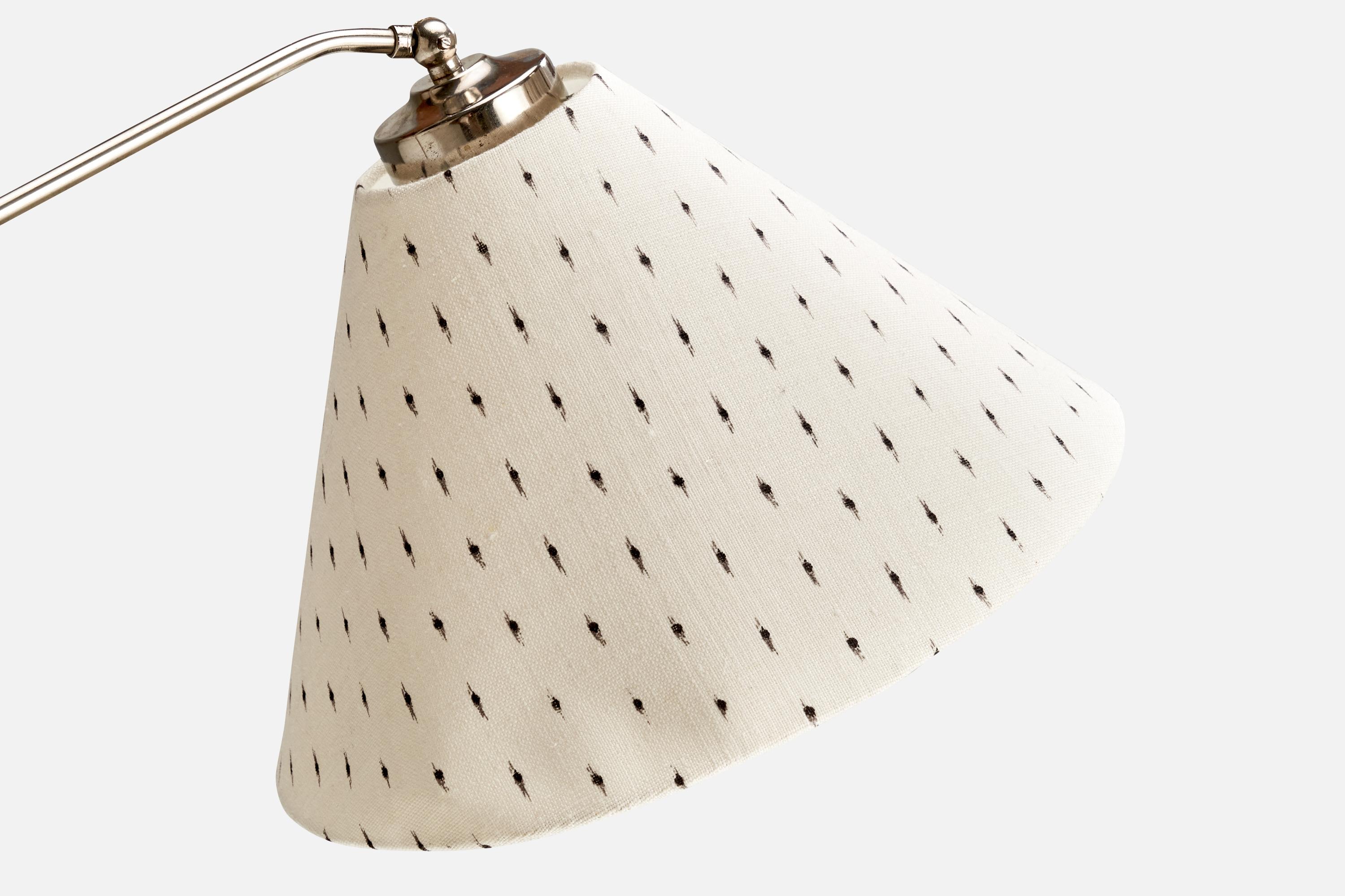 Suédois Designer suédois, lampadaire, chrome, bouleau, tissu, Suède, années 1930 en vente