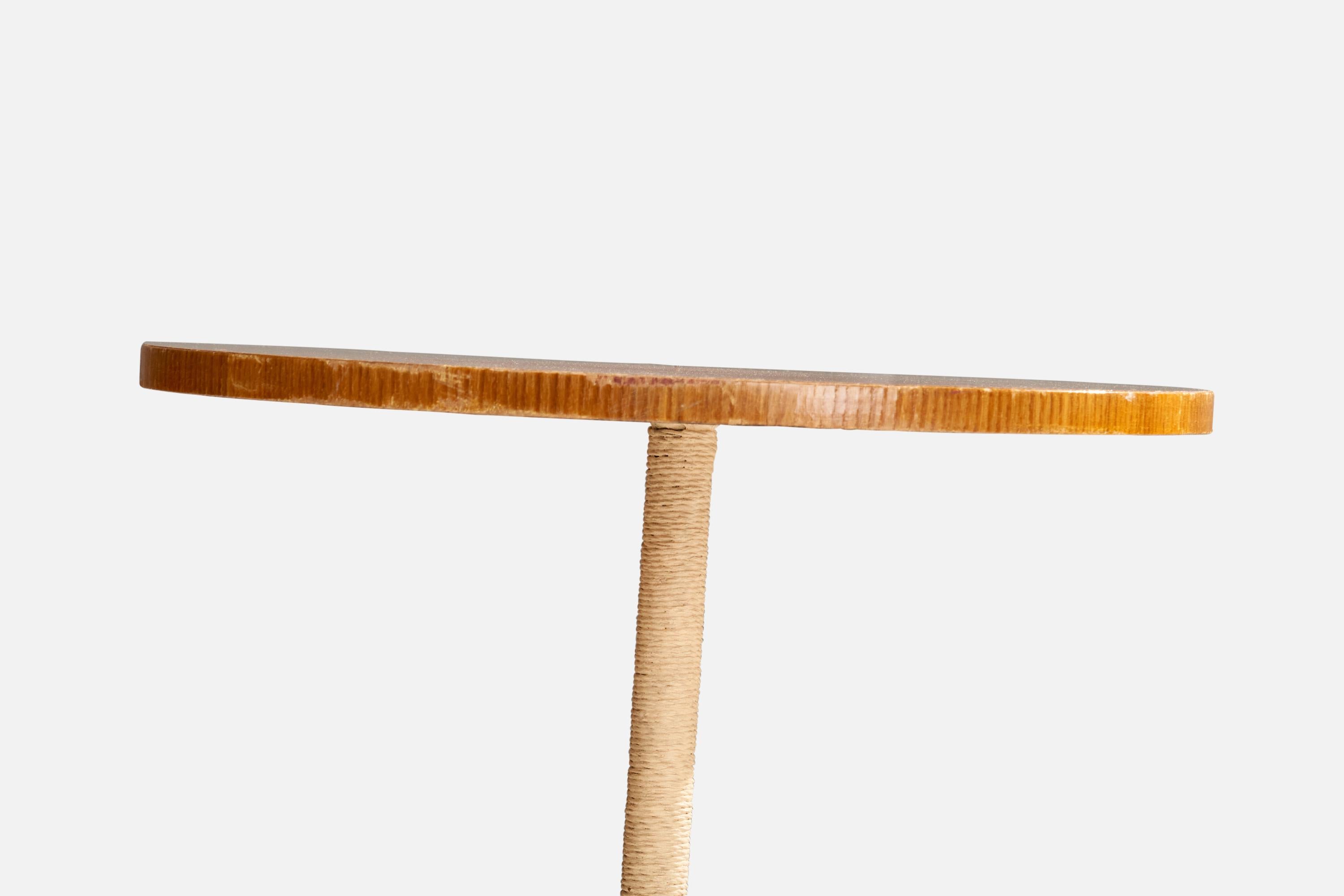 Lampada da terra di design svedese, Corde, Olmo, Ottone, Fabrice, Svezia, anni '30 in vendita 2