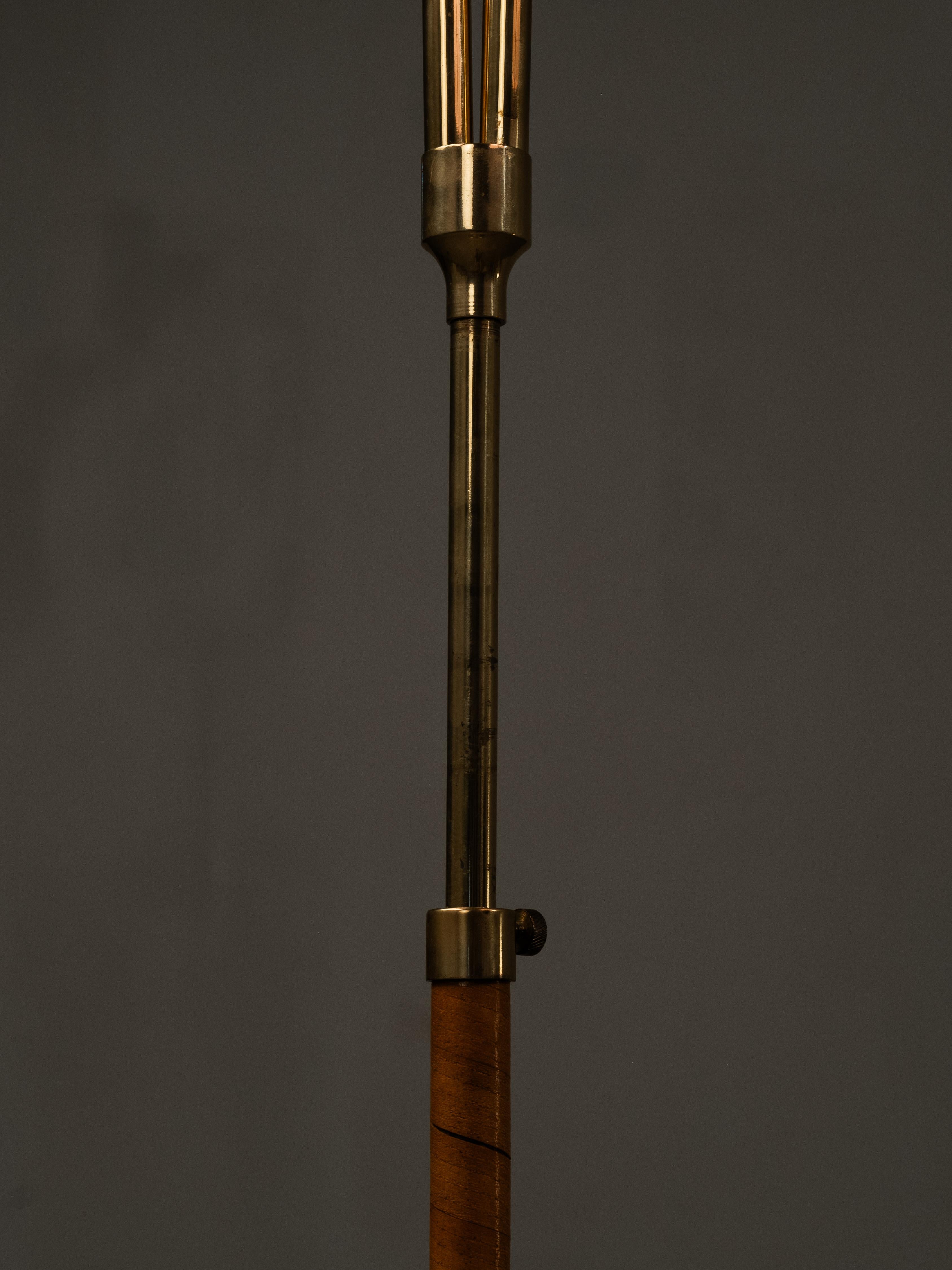 Swedish Designer, Floor Lamp in Brass, Birch and Blue-Grey Marble Base, 1940s For Sale 13