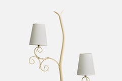 Swedish Designer, Floor Lamp, Iron, Fabric, Sweden, 1940s