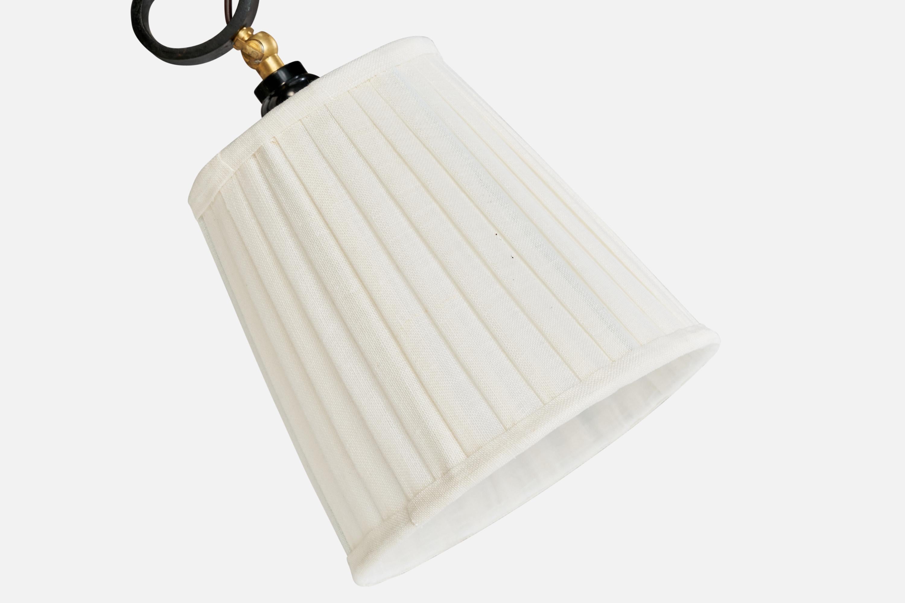 Suédois Designer suédois, lampadaire, fer, tissu, Suède, années 1940 en vente
