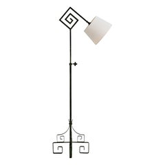 Designer suédois, lampadaire, fer, tissu, Suède, années 1940