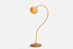 Swedish Designer, Floor Lamp, Masur Birch, Pine, Cotton, Sweden, 1960s