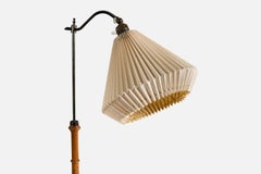 Schwedischer Designer, Stehlampe, Metall, Holz, Papier, Schweden, 1930er Jahre