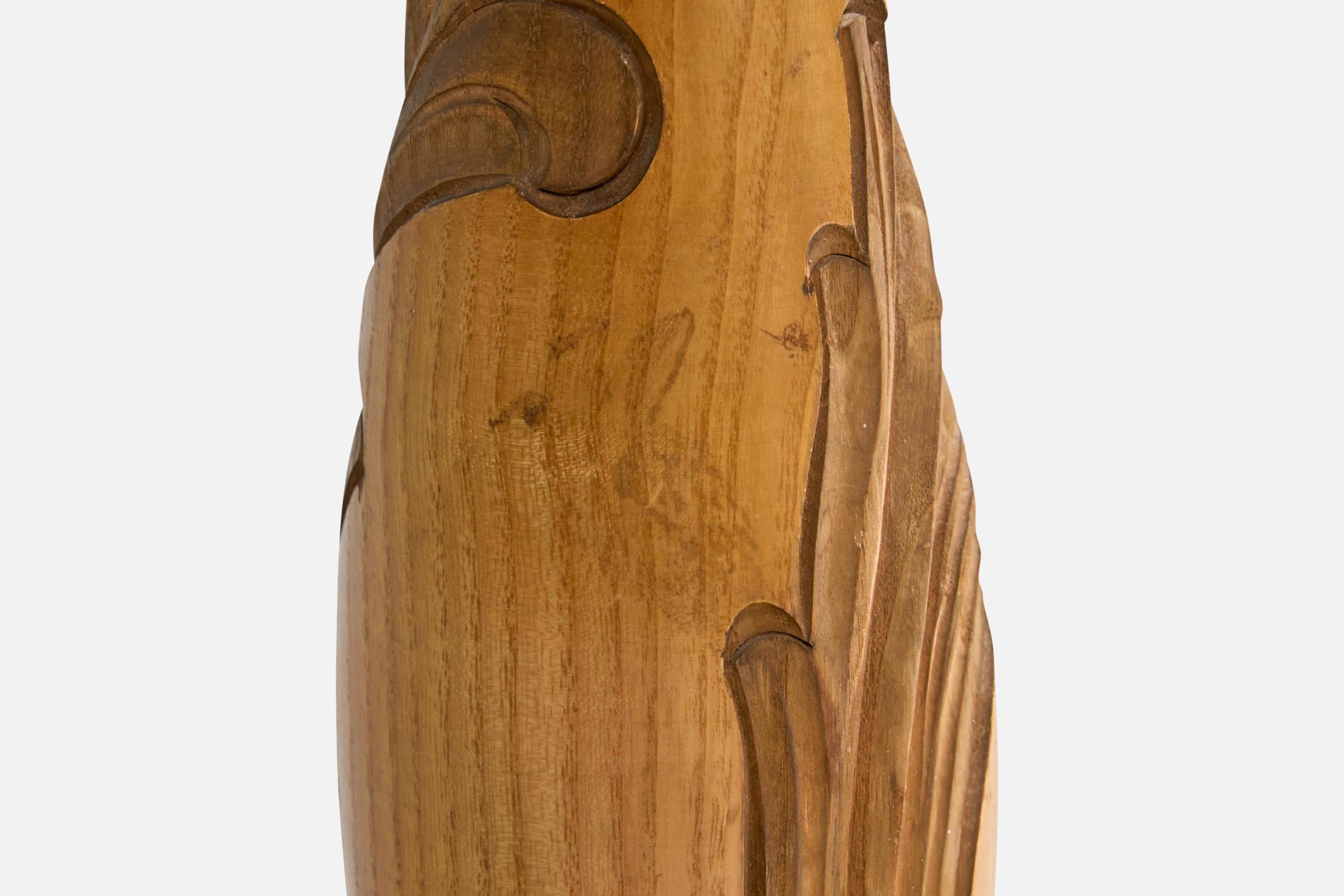 Lampada da terra di design svedese, Oak, ottone, tessuto, Svezia, anni '1930 in vendita 4