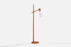 Designer suédois, lampadaire, pin, tissu, Suède, 1970