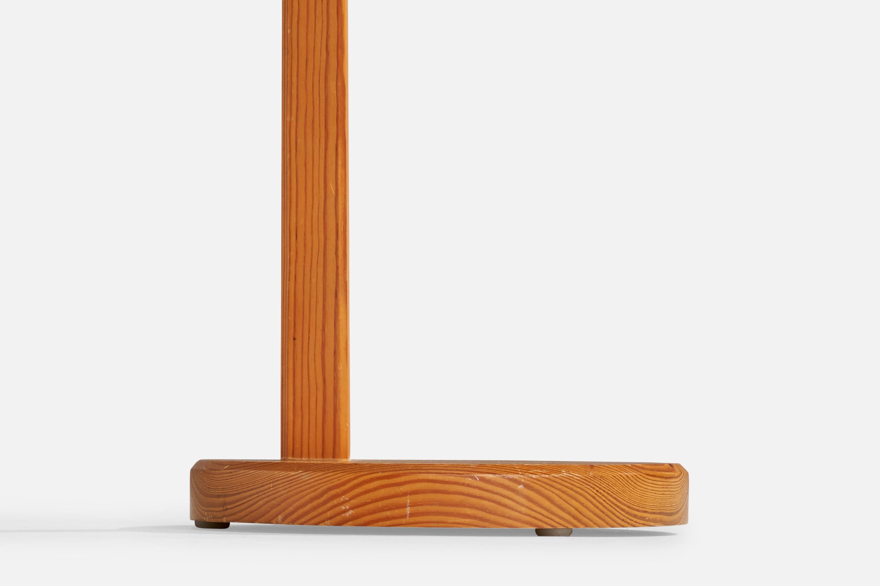 Designer suédois, lampadaire, pin, tissu, Suède, 1970 en vente 2