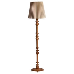 Swedish Designer, Floor Lamp, Pine, Paper, Sweden, 1970s