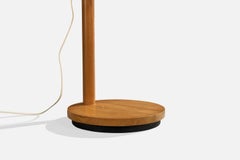 Swedish Designer, Floor Lamp, Steel, Oak, Paper, Sweden, 1970s