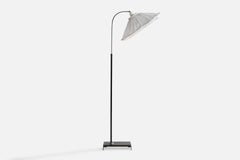 Swedish Designer, Floor Lamp, Wood, Chrome, Sweden, 1930s