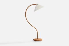 Schwedische Designerin, Stehlampe, Holz, Kordel, Stoff, Schweden, 1930er Jahre