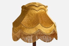 Swedish Designer, Floor Lamp, Wood, Fabric, Sweden, 1930s