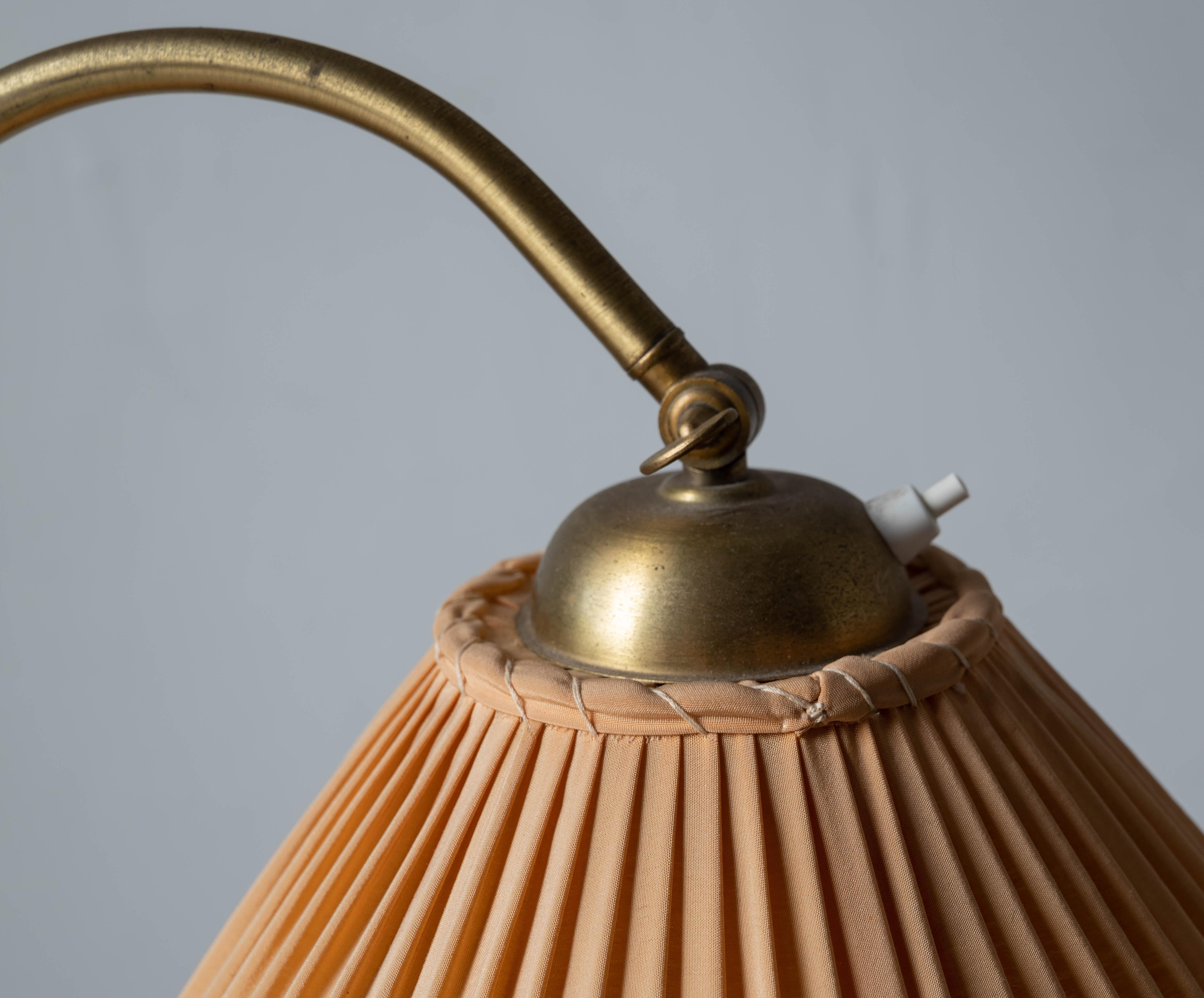 Swedish Designer, Floor Lamp, Wood, Fabric, Sweden, 1930s 1