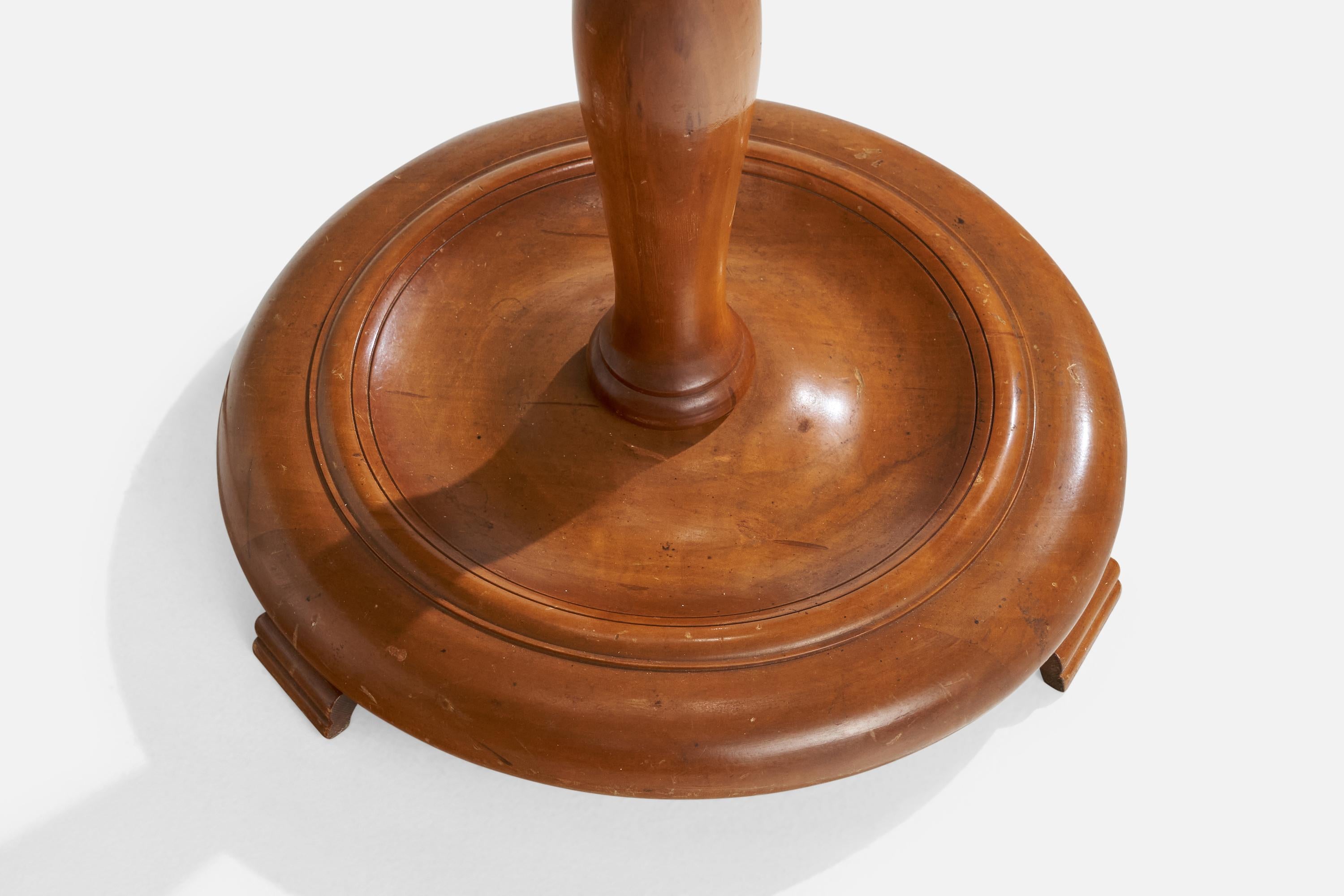 Milieu du XXe siècle Designer suédois, lampadaire, bois, tissu, Suède, années 1930 en vente