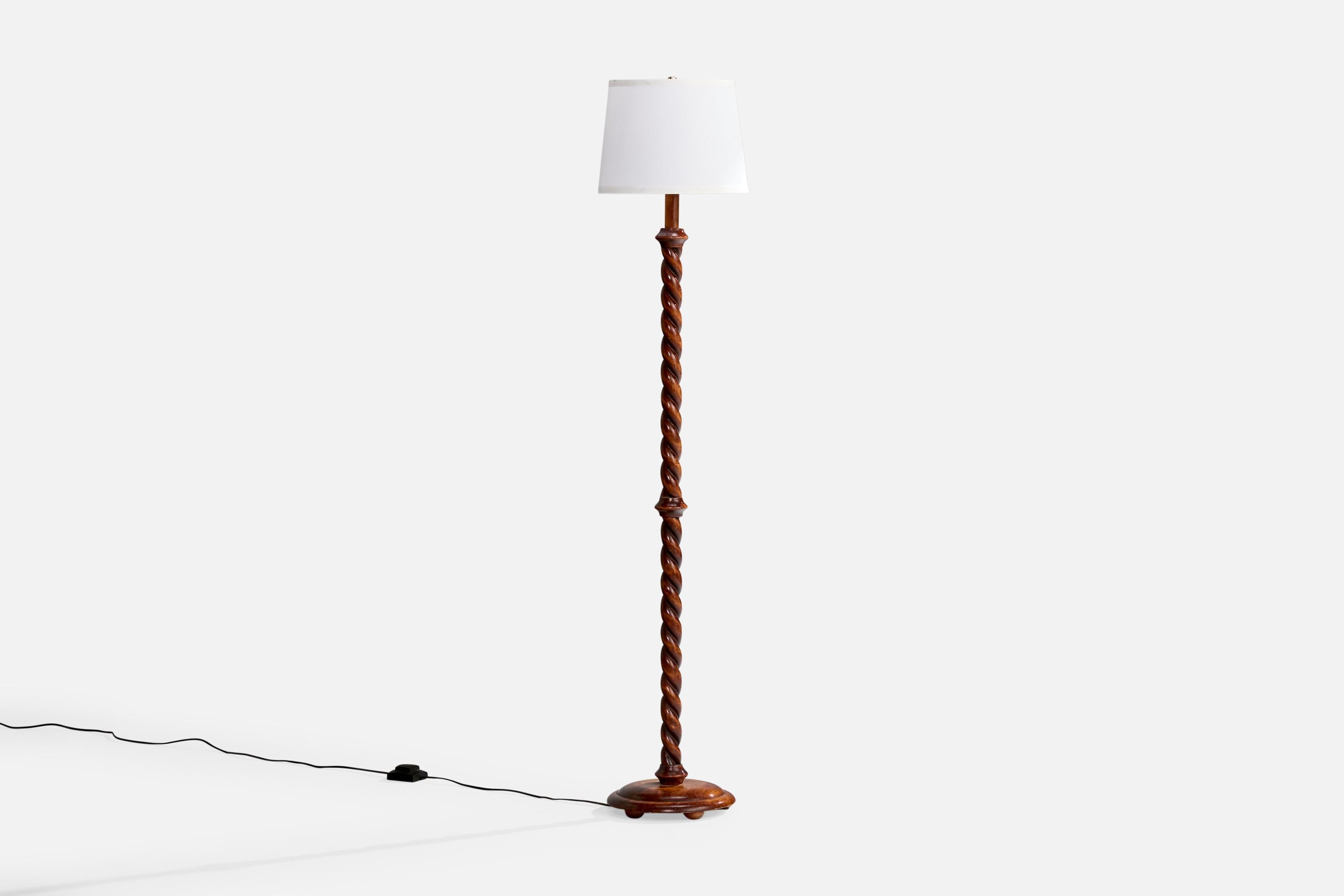 Scandinave moderne Designer suédois, lampadaires, chêne, tissu, Suède, années 1930 en vente
