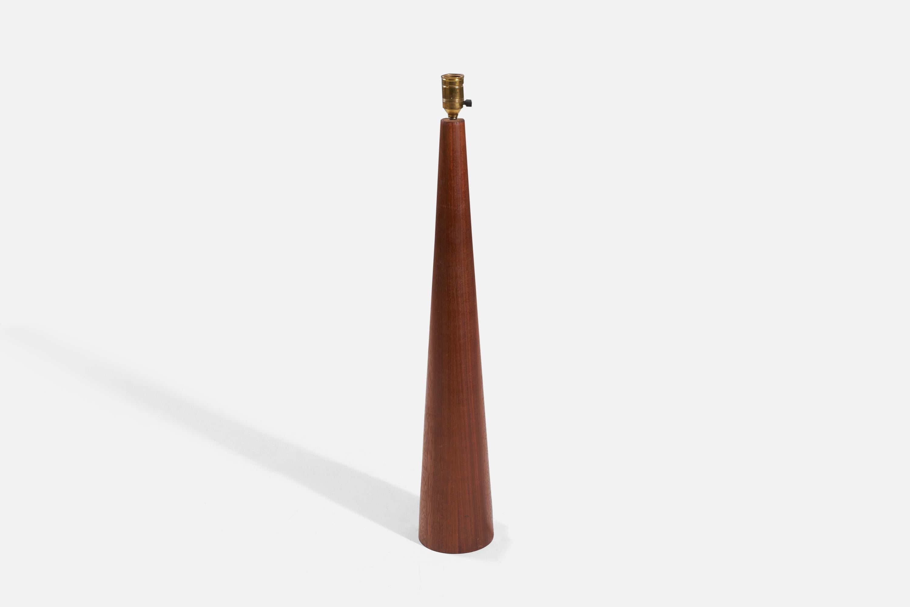 Mid-20th Century Swedish Designer, Floor or Table Lamp, Wood, Sweden, 1960s For Sale