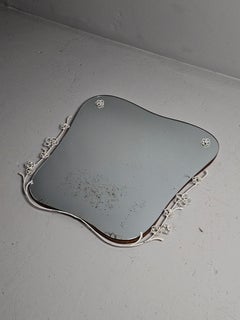 Swedish designer floral decor wall mirror, 1930s