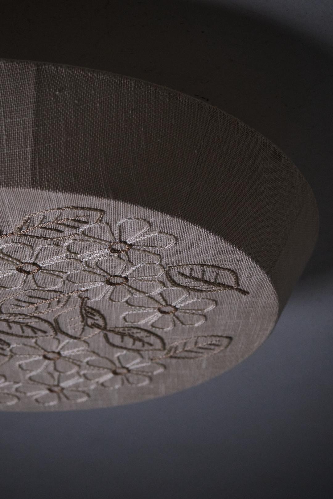 Swedish designer floral flush mount, 1960s In Good Condition For Sale In Eskilstuna, SE