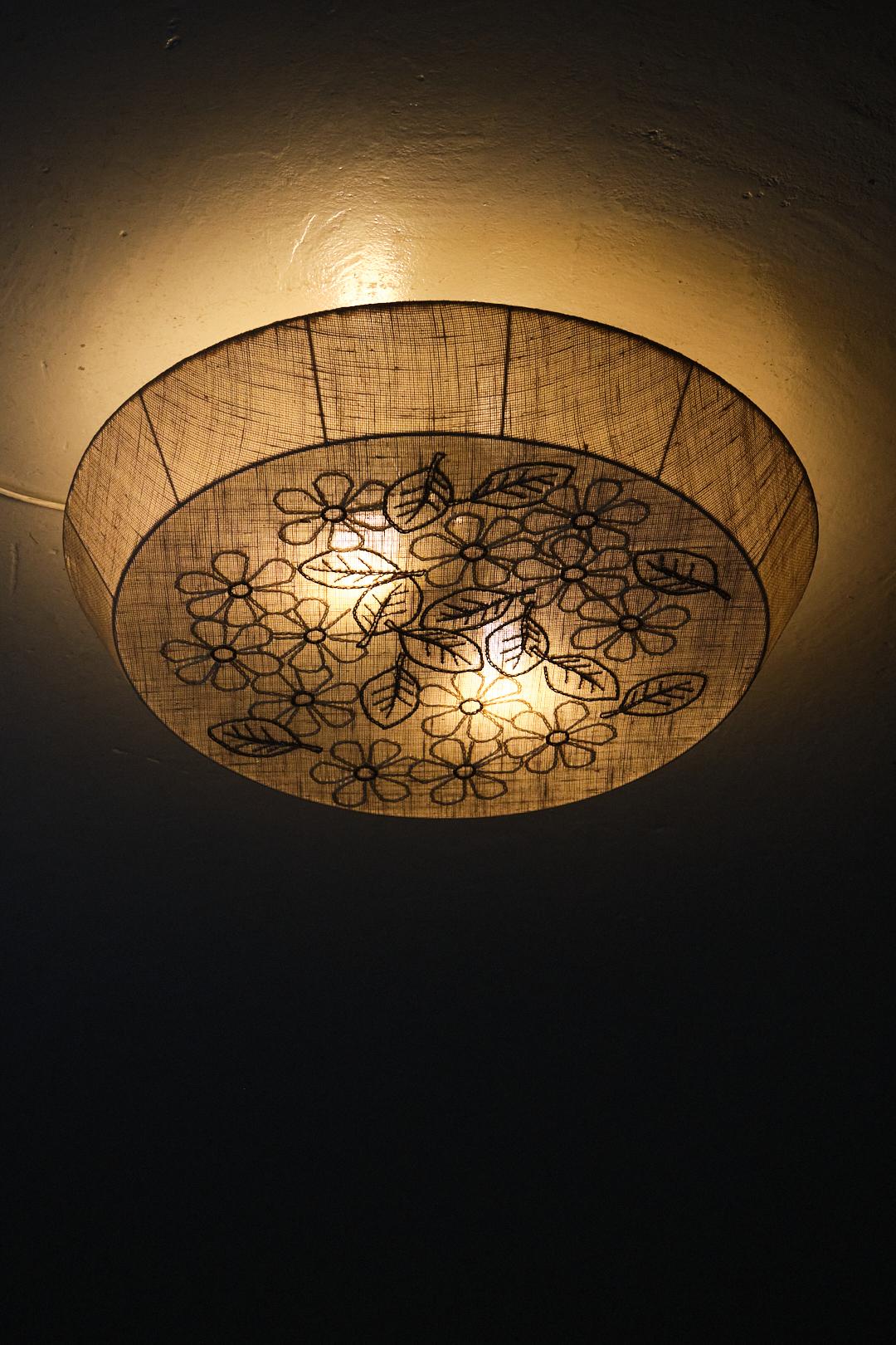 Swedish designer floral flush mount, 1960s For Sale 1