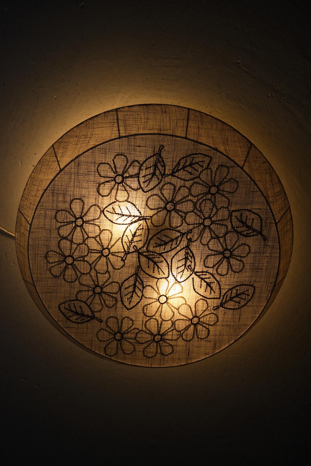 Swedish designer floral flush mount, 1960s For Sale 2