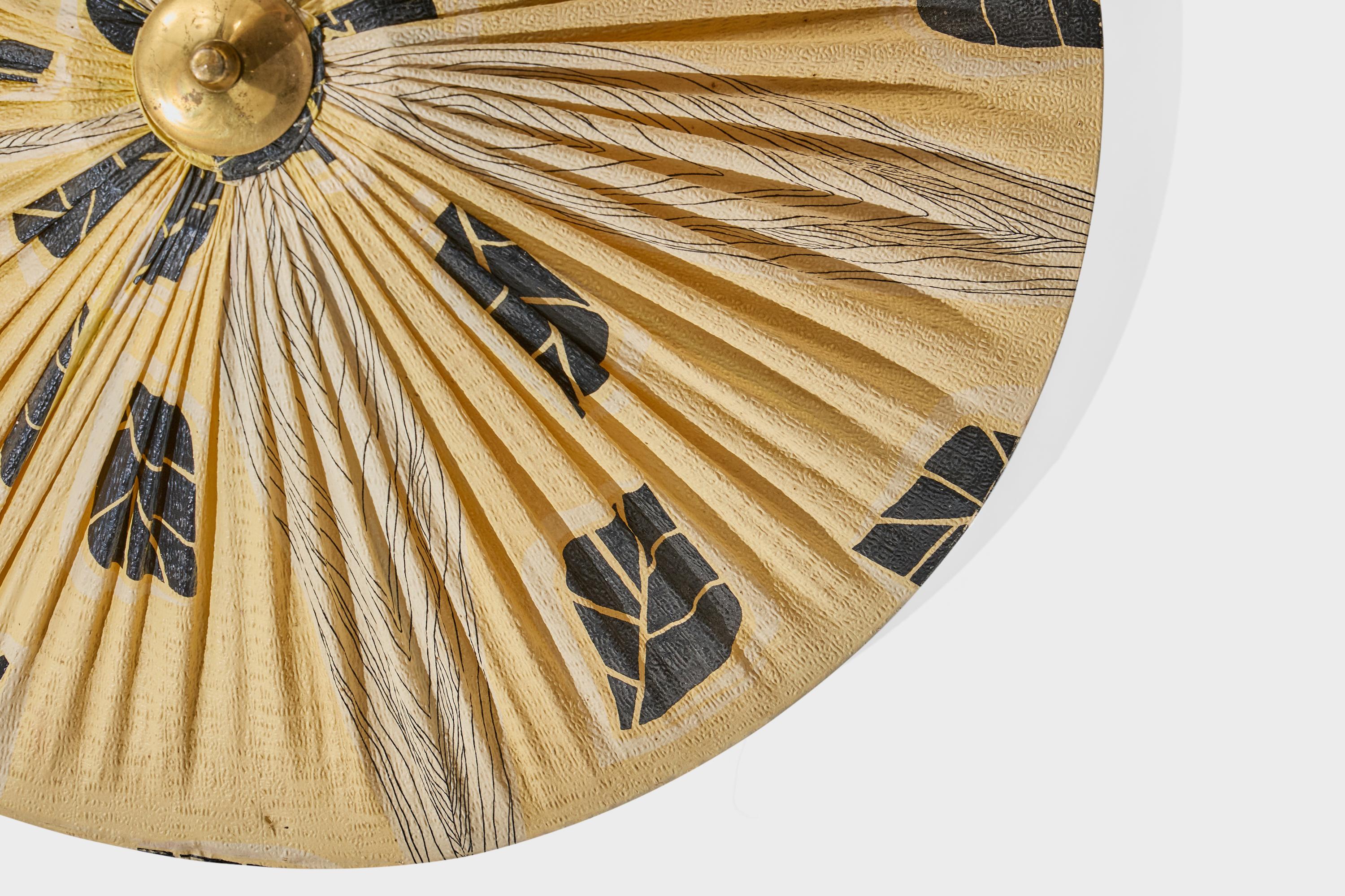 Milieu du XXe siècle Designer suédois, affleurant, laiton, tissu, Suède, années 1950 en vente