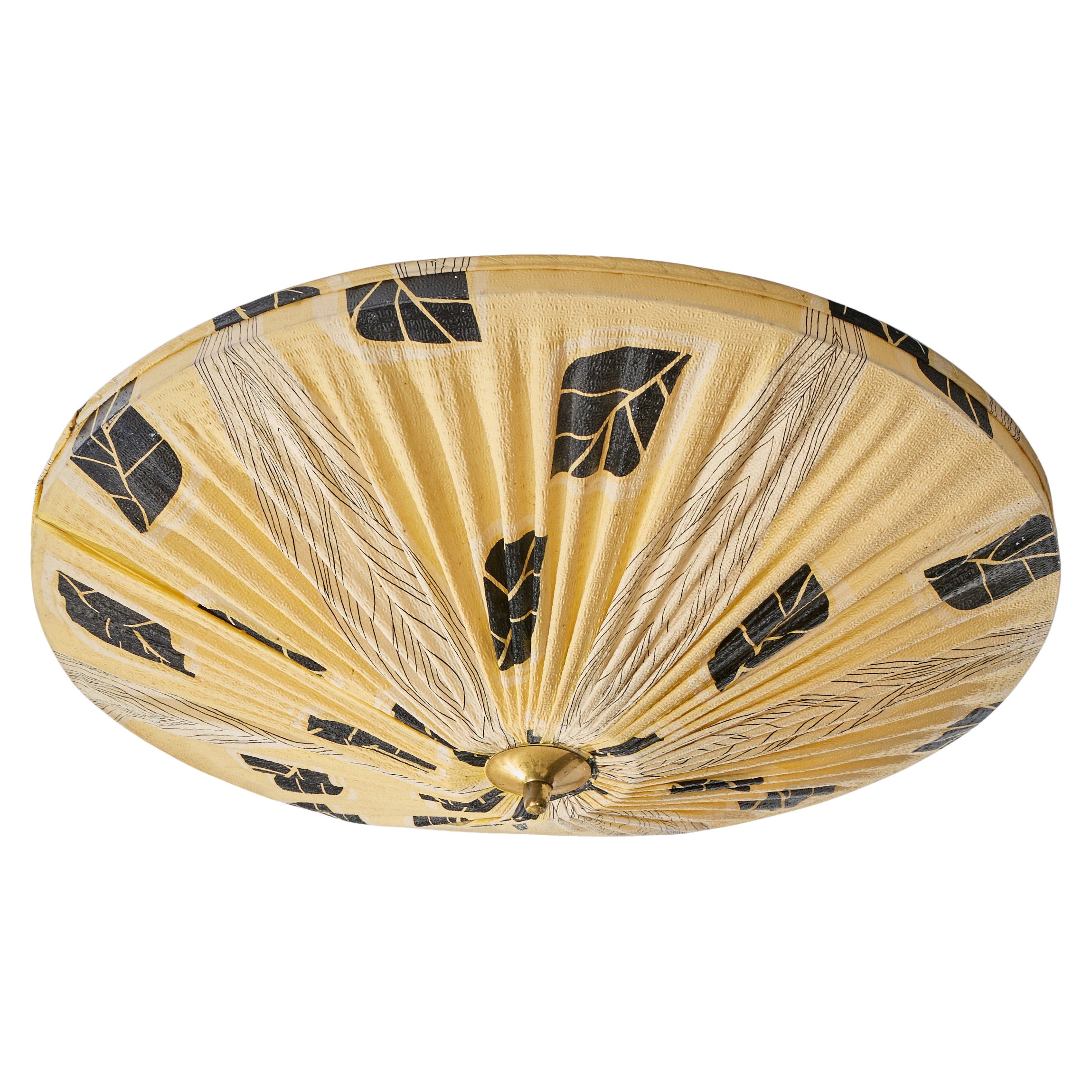 Designer suédois, affleurant, laiton, tissu, Suède, années 1950