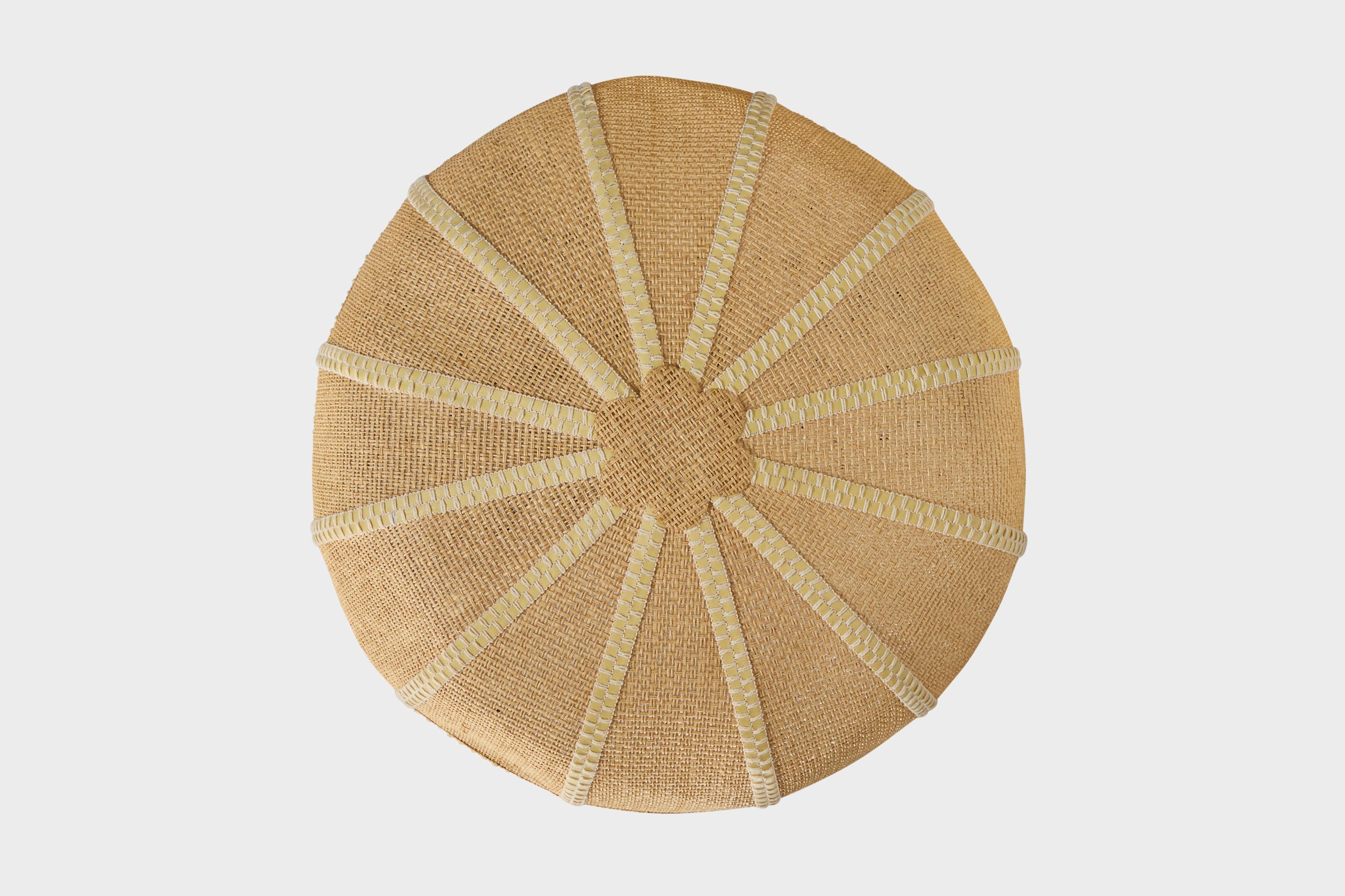 Swedish Designer, Flush Mount, Burlap, Sweden, 1970s In Good Condition For Sale In High Point, NC