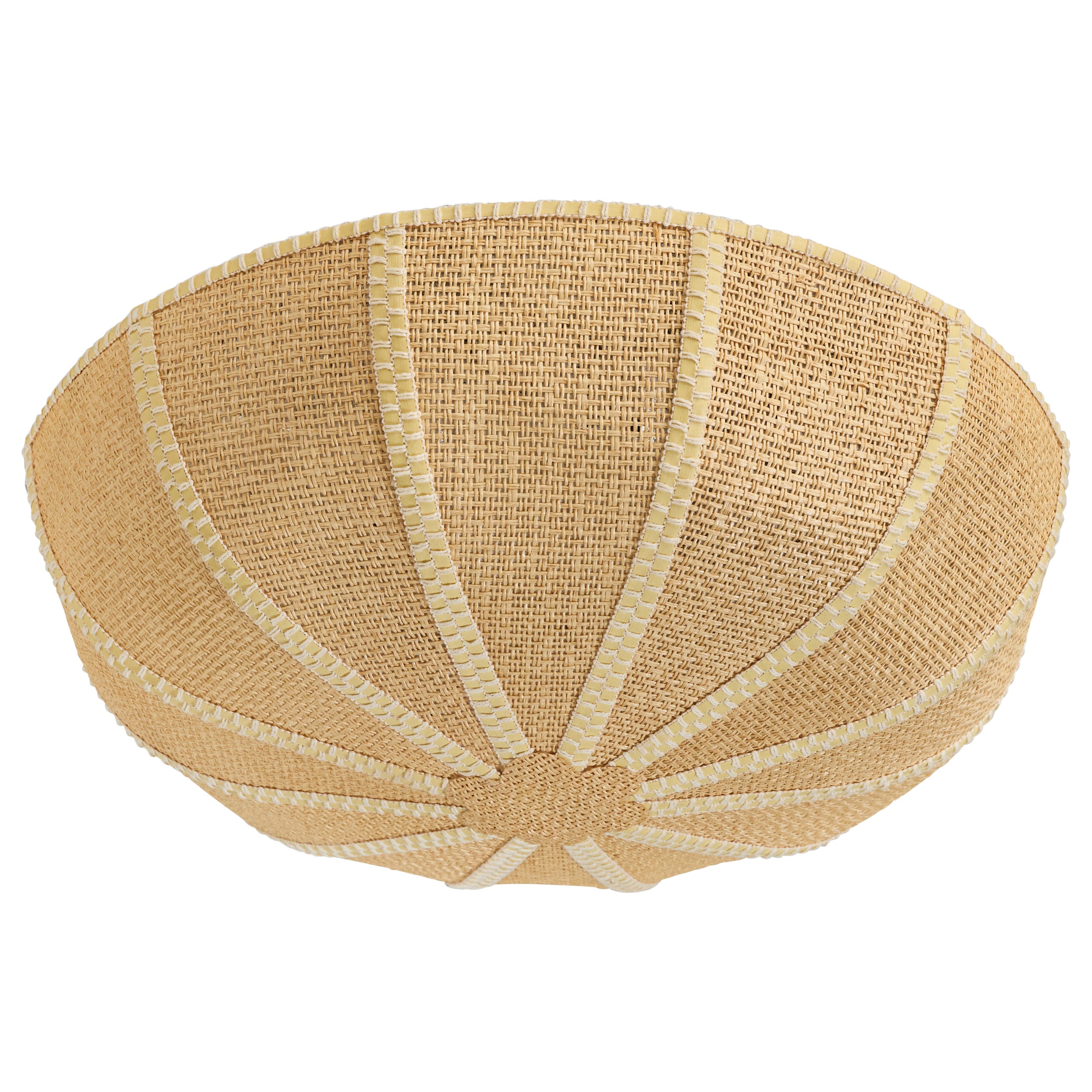 Swedish Designer, Flush Mount, Burlap, Sweden, 1970s For Sale