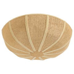 Swedish Designer, Flush Mount, Burlap, Sweden, 1970s