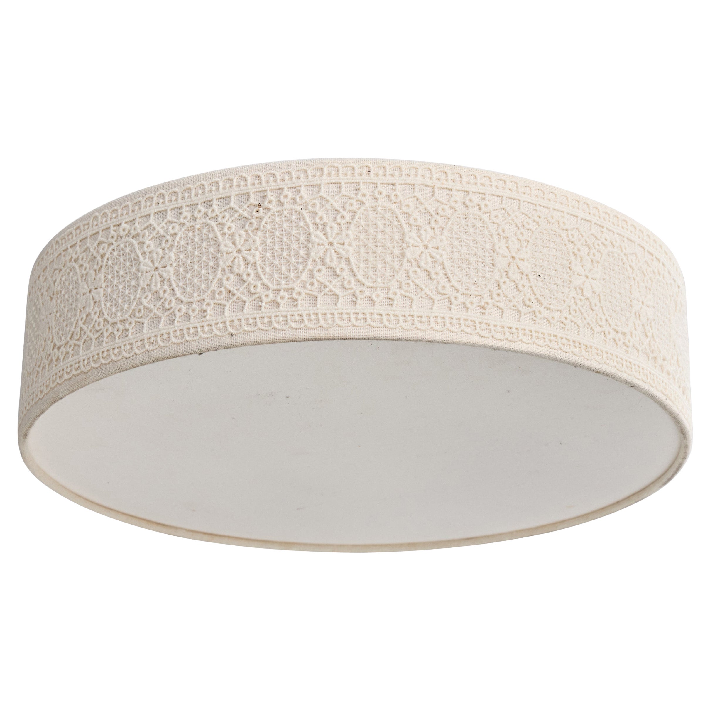 Swedish Designer, Flush Mount, Fabric, Acrylic, Sweden, 1970s