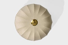 Swedish Designer, Flush Mount, Fabric, Brass, Sweden, 1950s