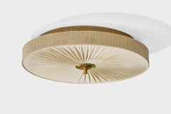Schwedischer Designer, Einbaubeleuchtung, Stoff, Messing, Schweden, 1950er Jahre
