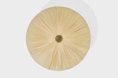 Swedish Designer, Flush Mount, Fabric, Brass, Sweden, 1960s