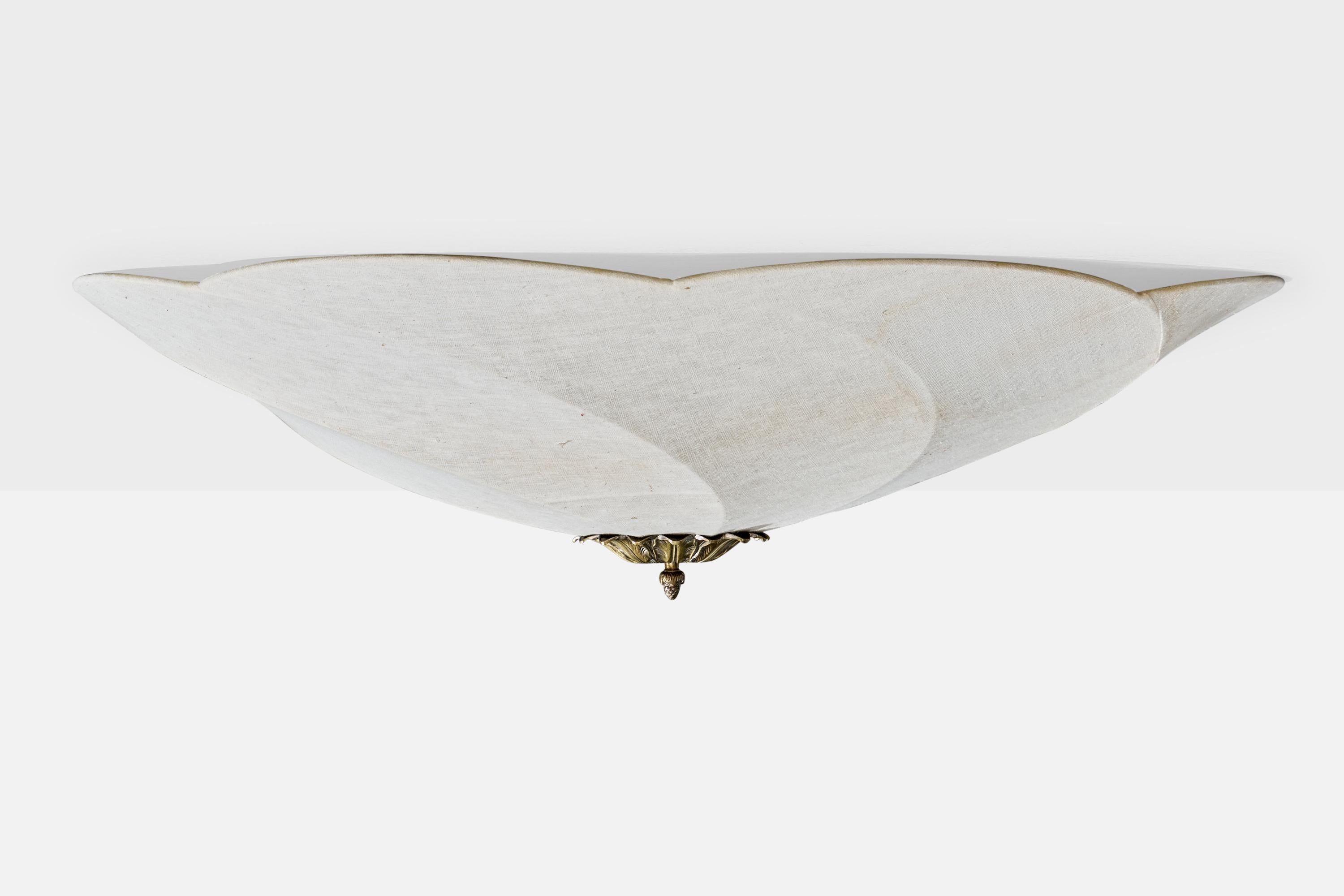Suédois Designer suédois, affleurant, tissu, laiton, Suède, années 1960 en vente