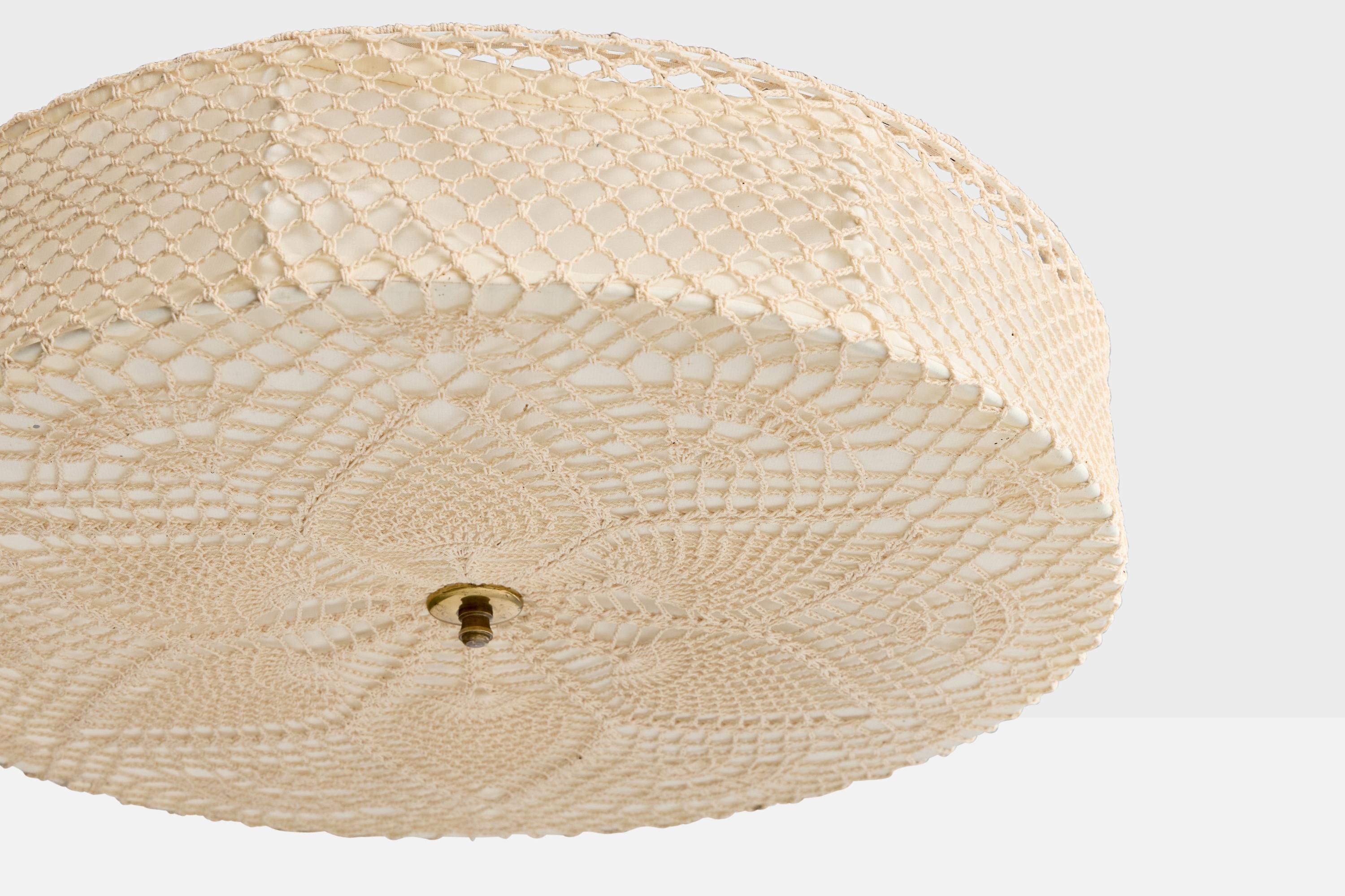 Milieu du XXe siècle Designer suédois, affleurant, tissu, laiton, Suède, années 1960 en vente