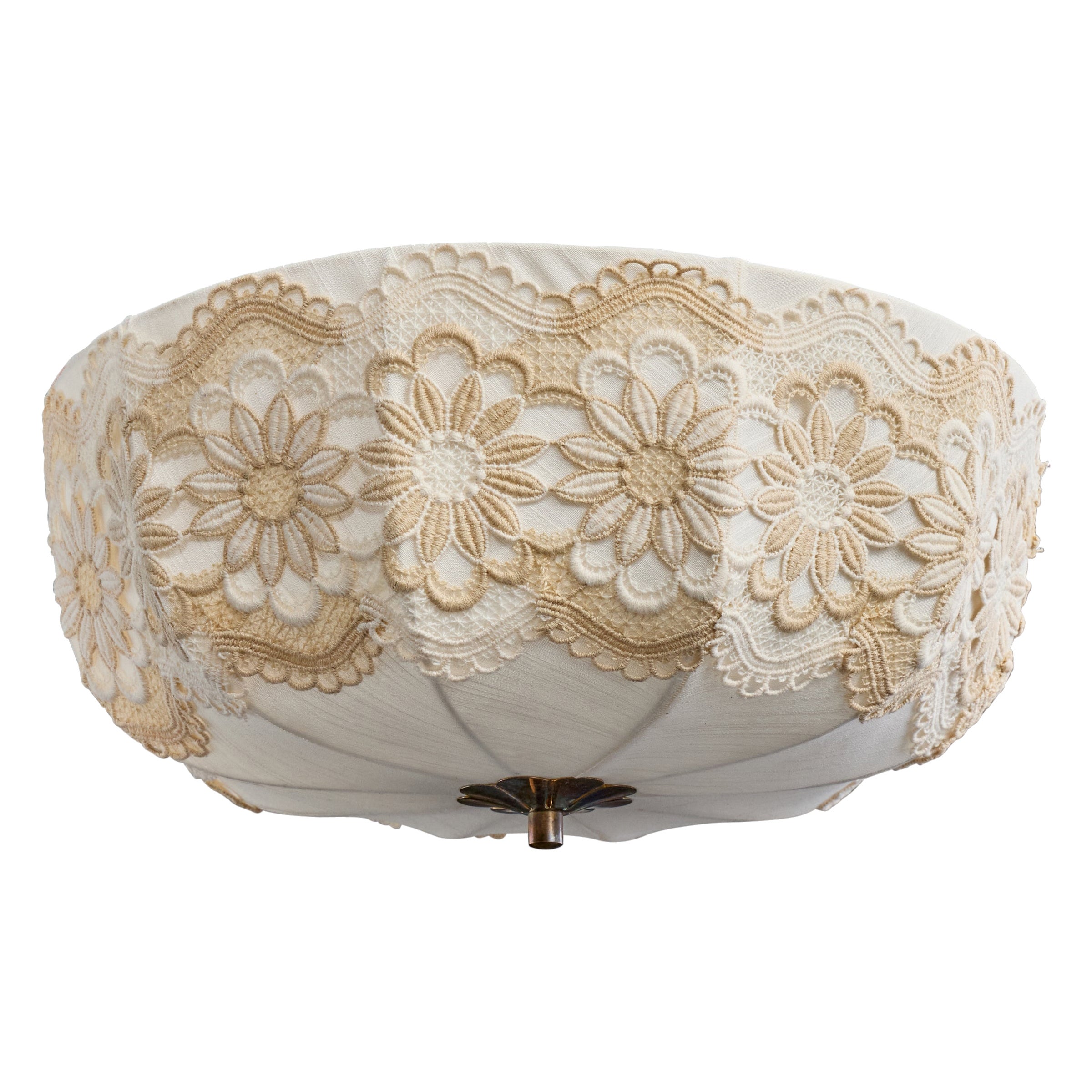 Designer suédois, affleurant, tissu, laiton, Suède, années 1960